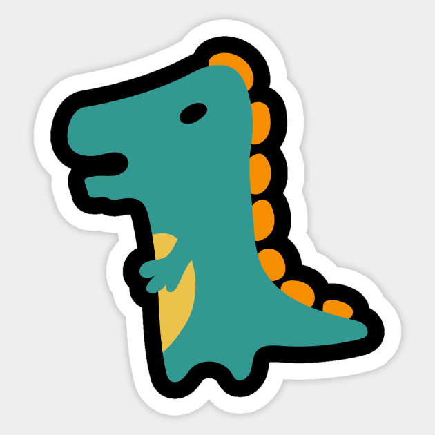 Dinosaurs vector in cartoon style. Colour  cute baby Sticker by Tjstudio